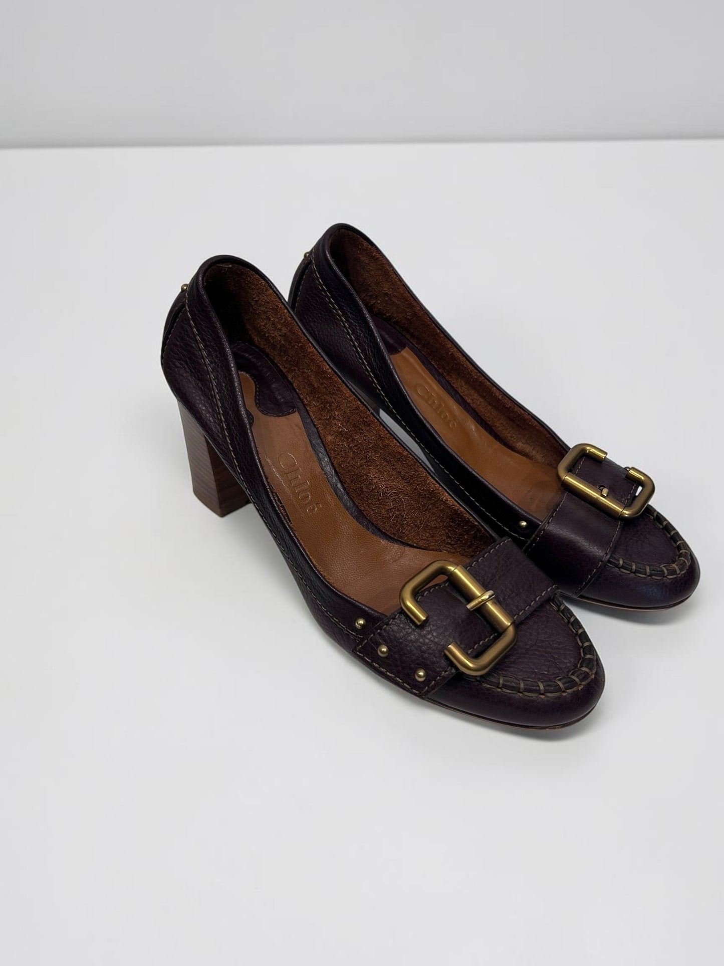 Vintage Chloé Leather Heels |Early 2000s ,Phoebe Philo Era