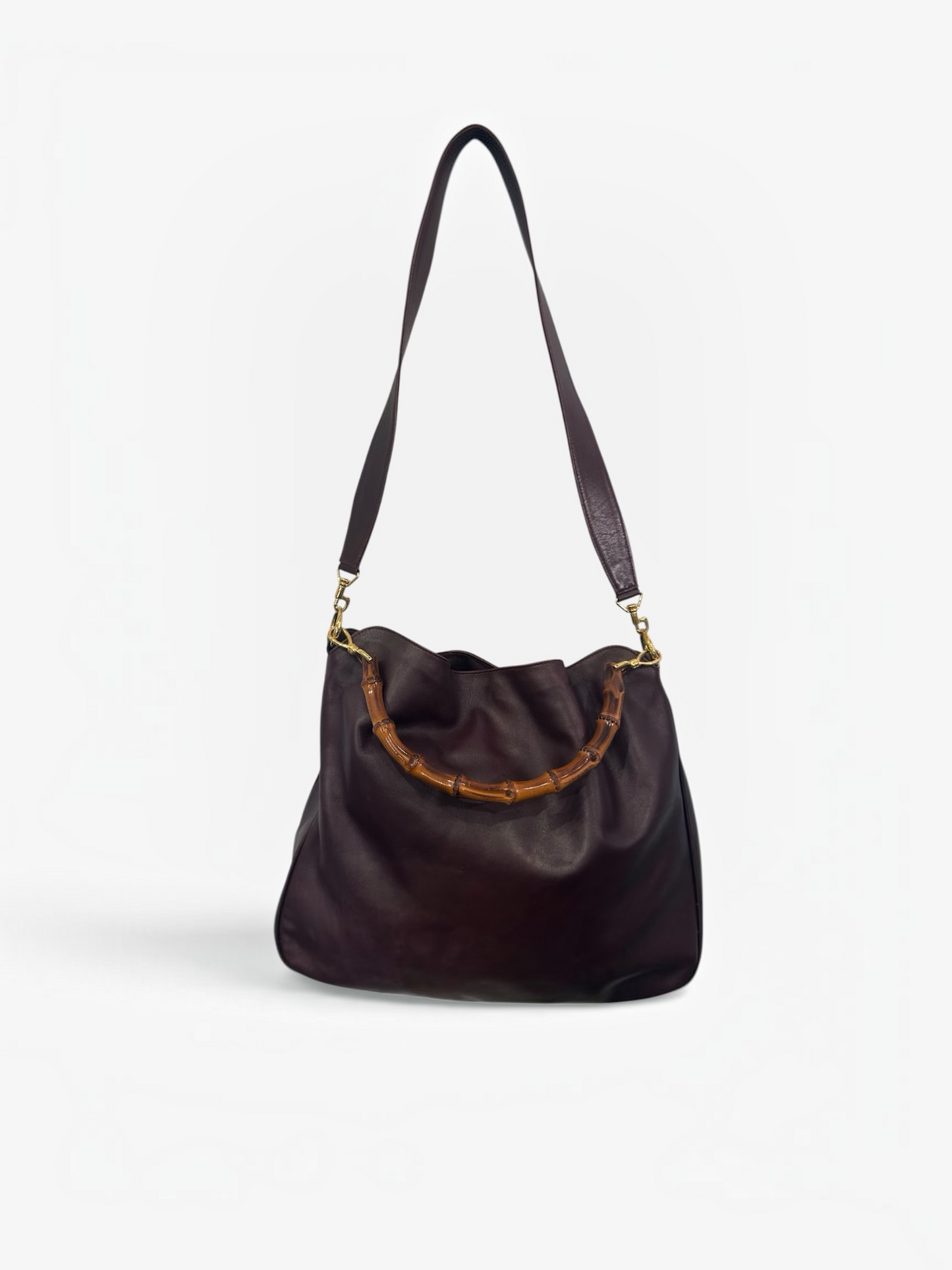 Vintage Gucci Bamboo Leather Bag |Tom Ford Era, Early 2000s