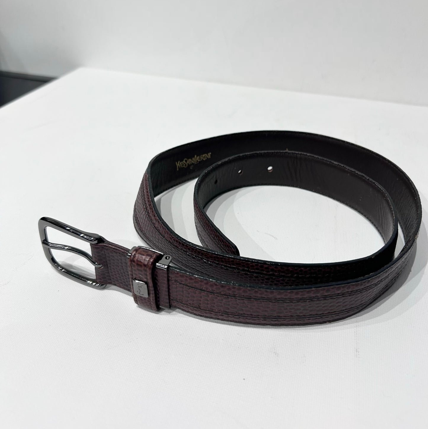 Vintage Yves Saint Laurent Textured Leather Belt