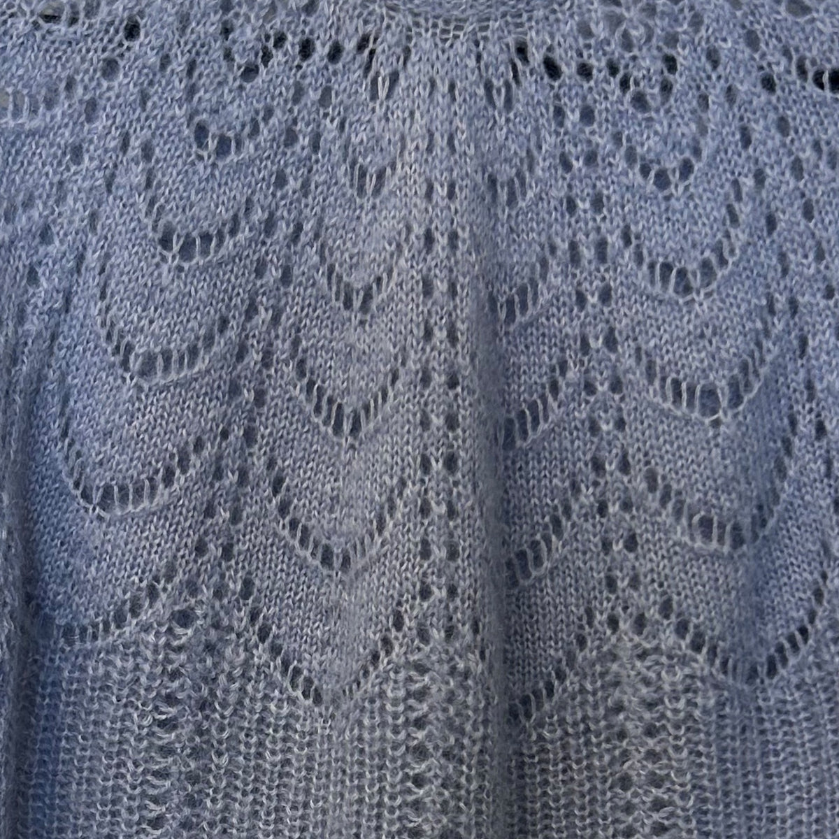 Sézane Blue Openwork Mohair & Merino Sweater