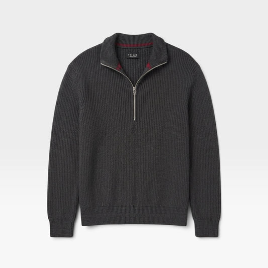 Velvet by Graham & Spencer Grey Half-Zip Knit Sweater |