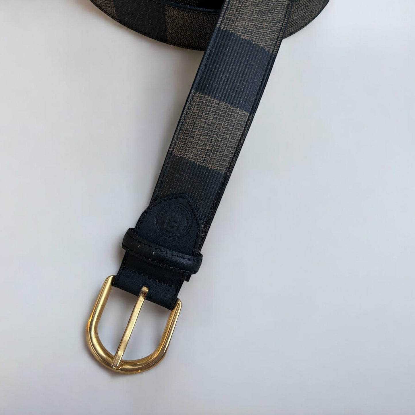 Fendi Zucca Leather Belt |Early 2000s