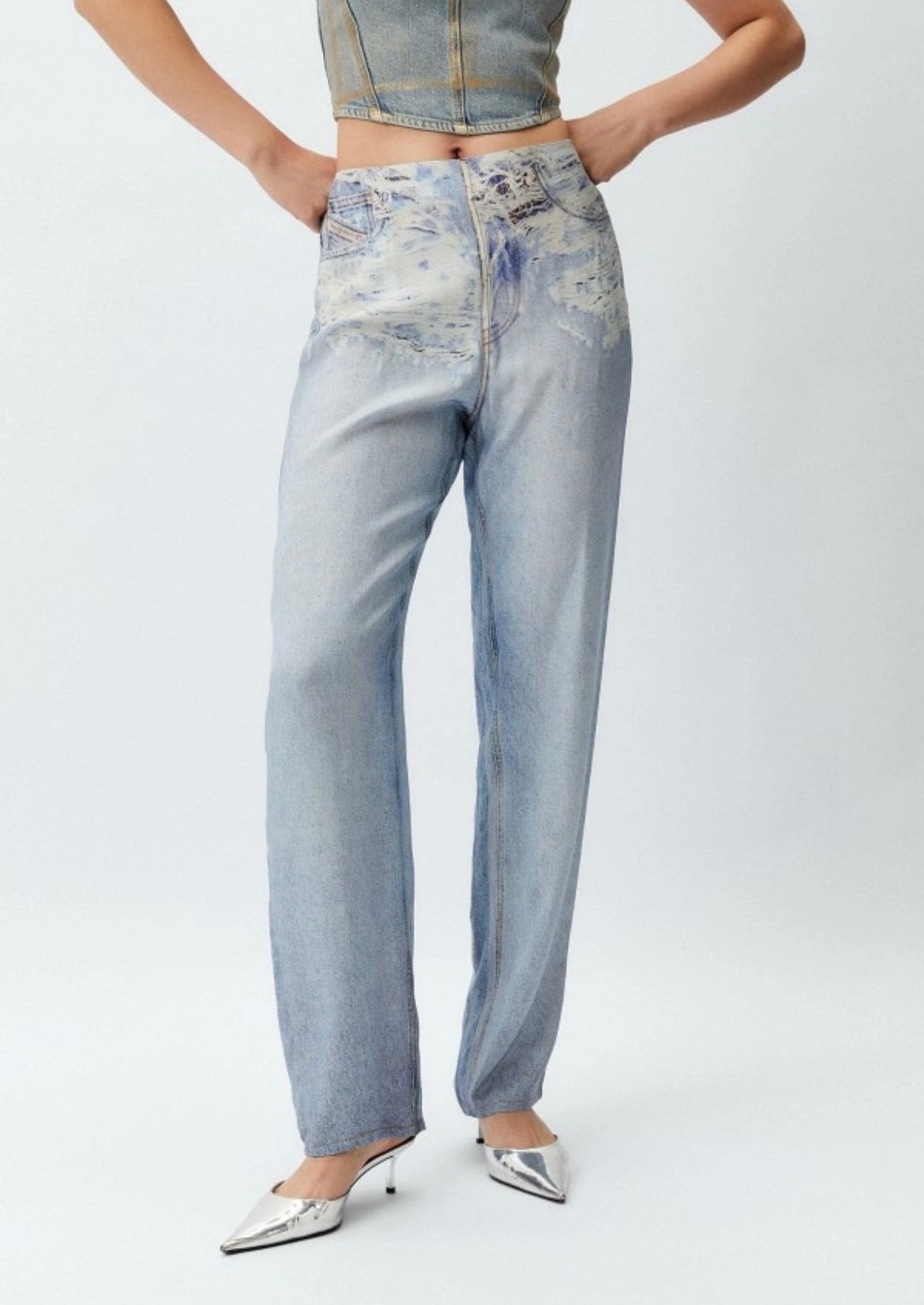 Diesel Trompe-l’œil Straight-Leg Pants
