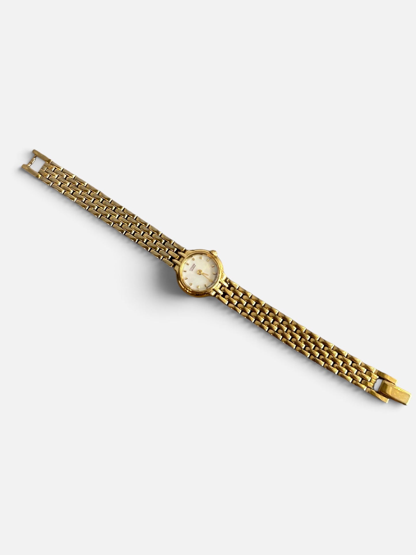 Vintage Citizen Gold-Tone Mother of Pearl Dial Watch|1990s