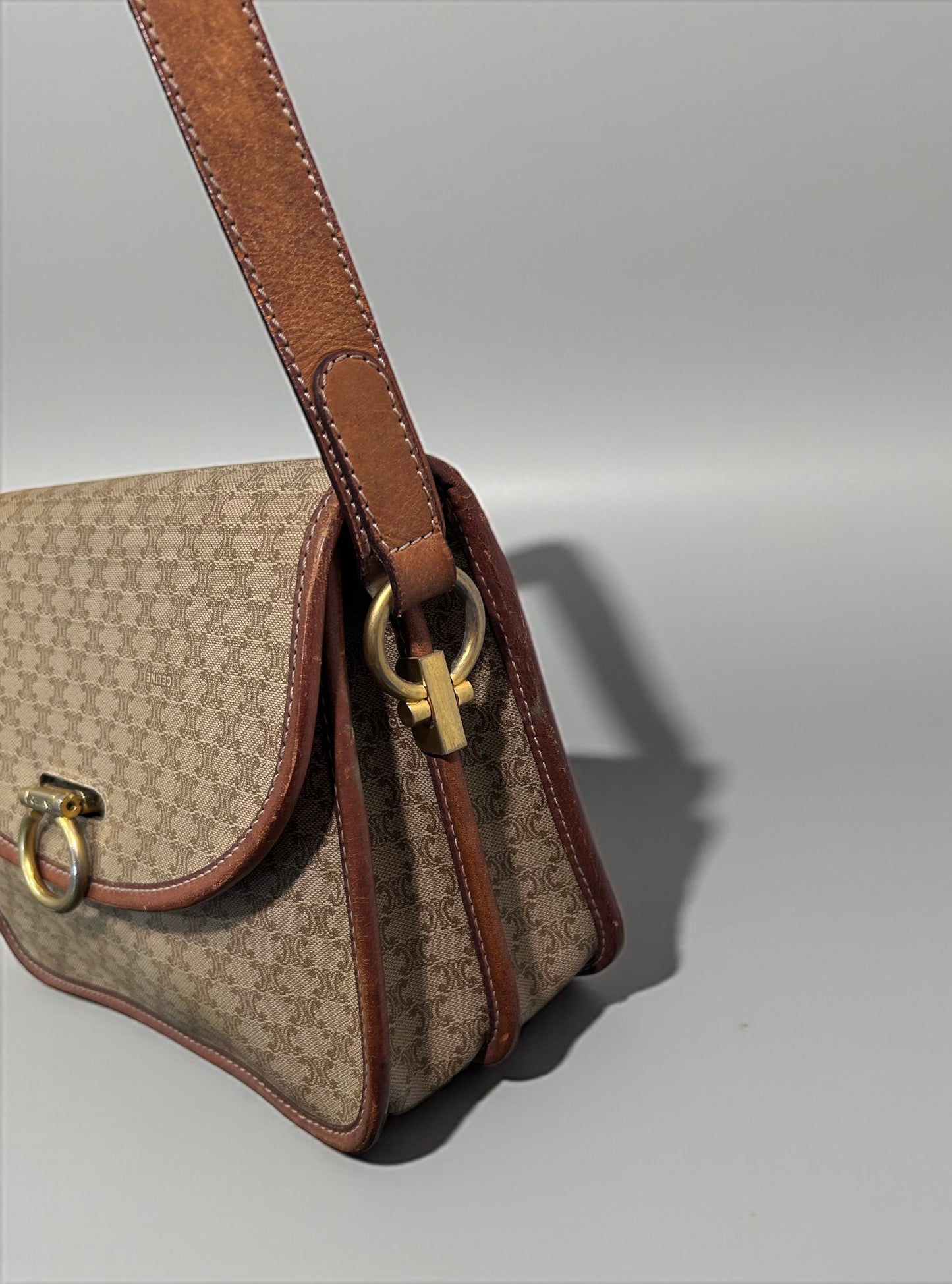 Vintage Celine Triomphe Canvas Crossbody Bag