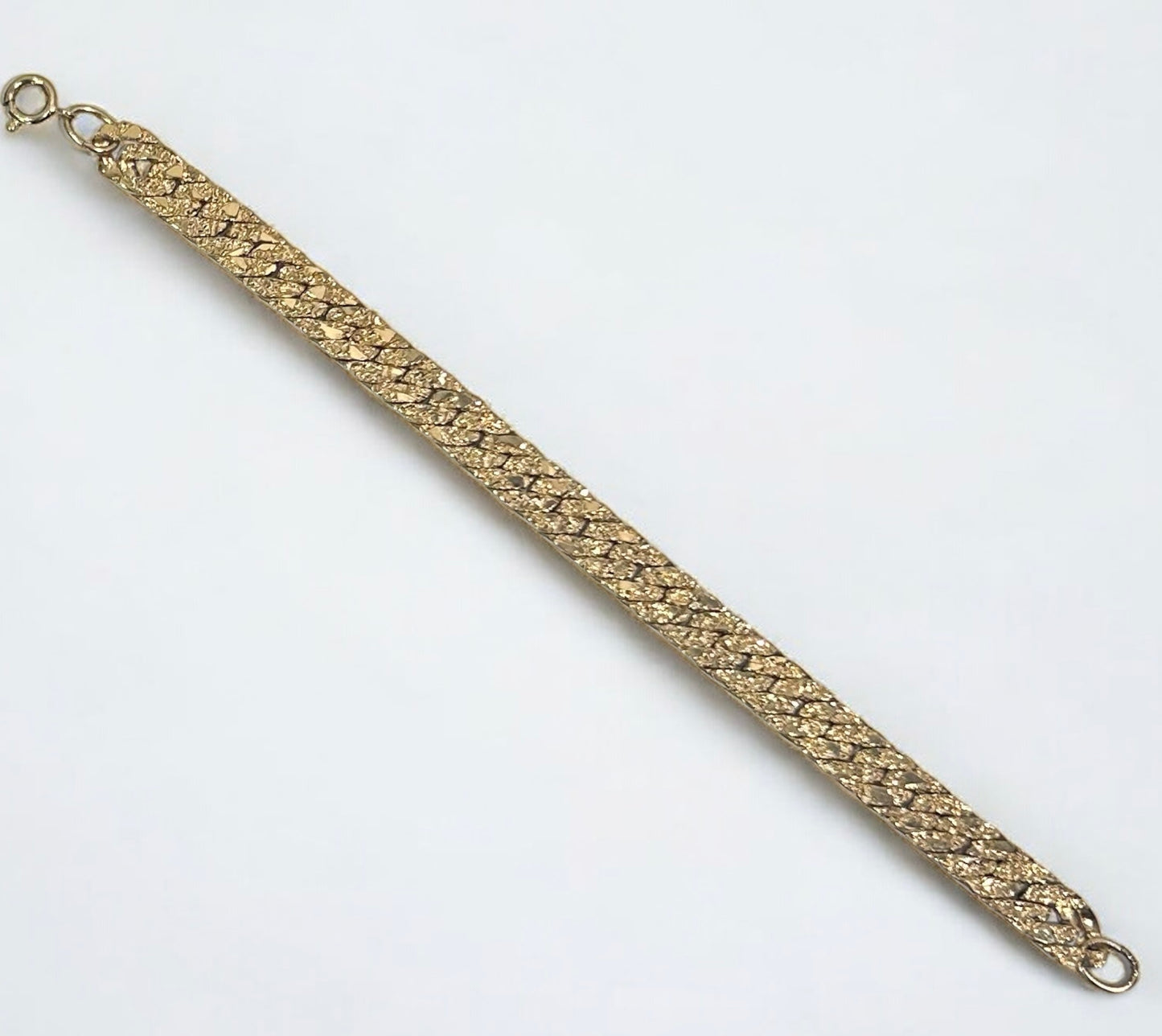 Vintage Gold-Tone Textured Link Bracelet