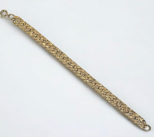 Vintage Gold-Tone Textured Link Bracelet