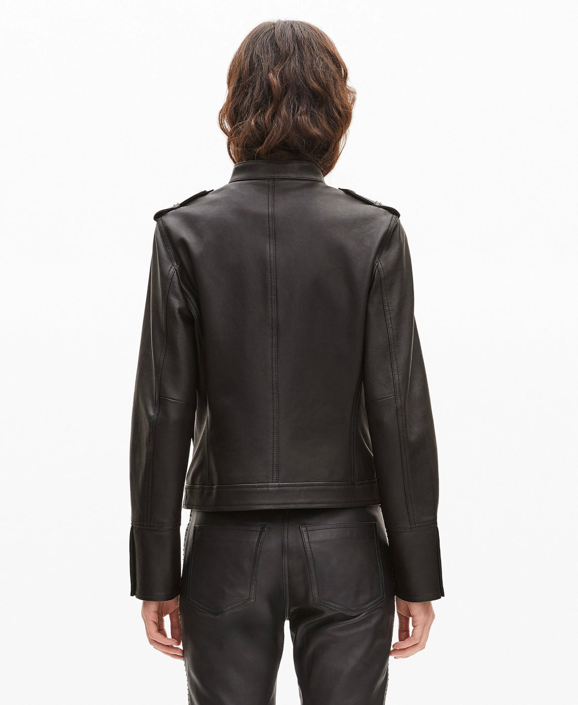 The Kooples Officer-Style Leather Jacket