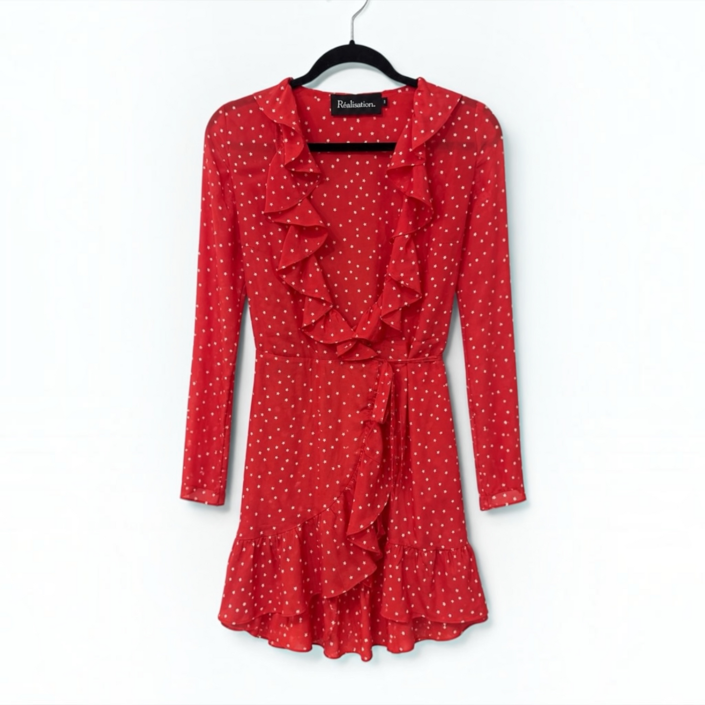 Réalisation Par Alexandra Red Star Wrap Mini Dress
