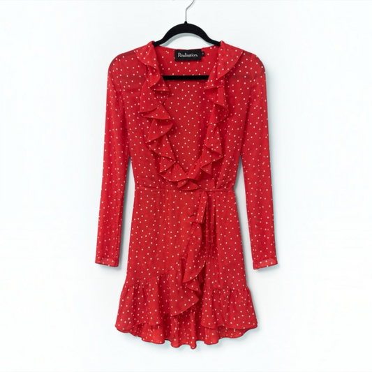 Réalisation Par Alexandra Red Star Wrap Mini Dress