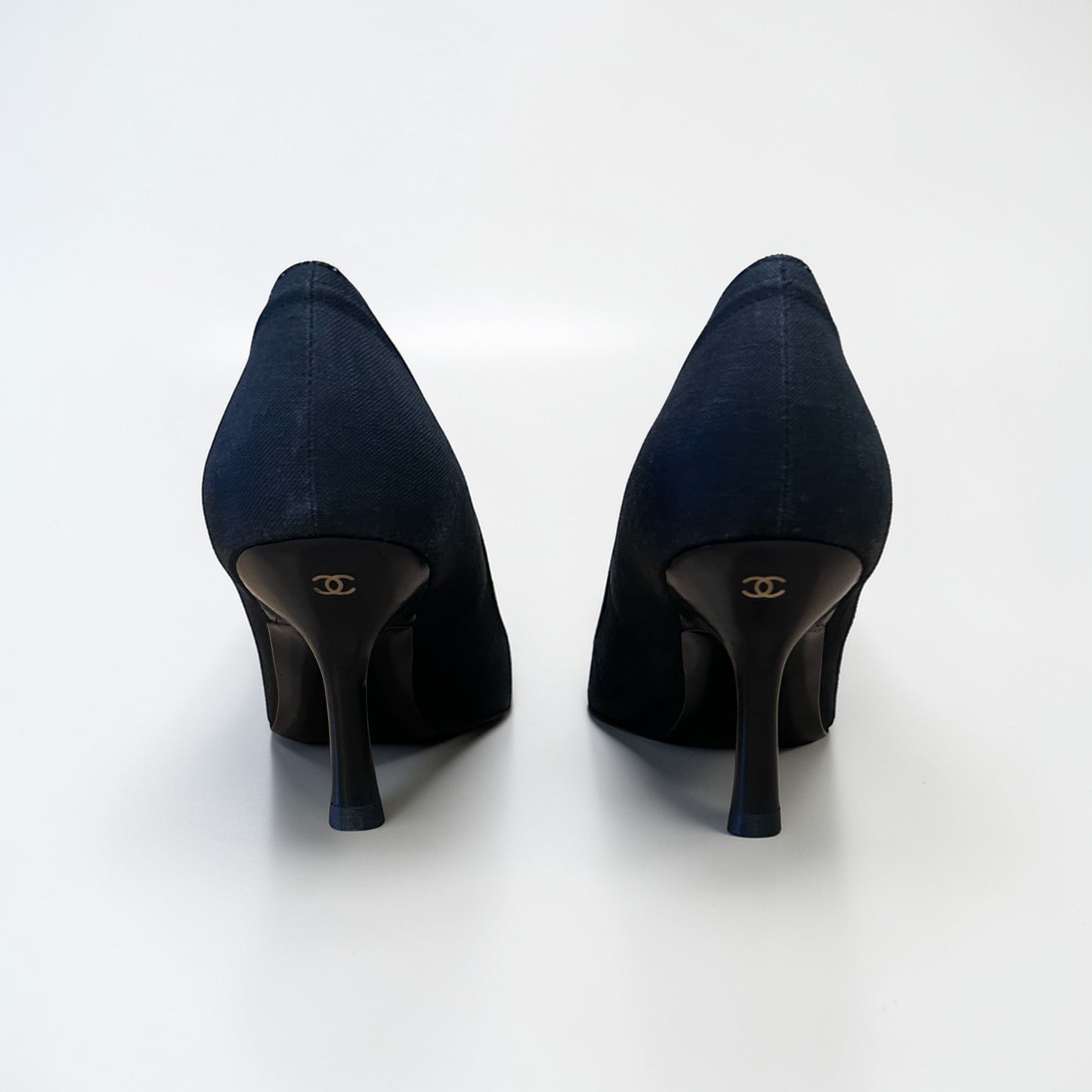 Chanel Spring 2001 Black  Pointed-Toe Heels |Karl Lagerfeld Era