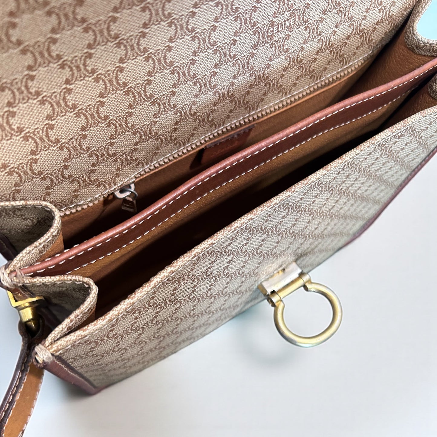 Vintage Celine Triomphe Canvas Crossbody Bag