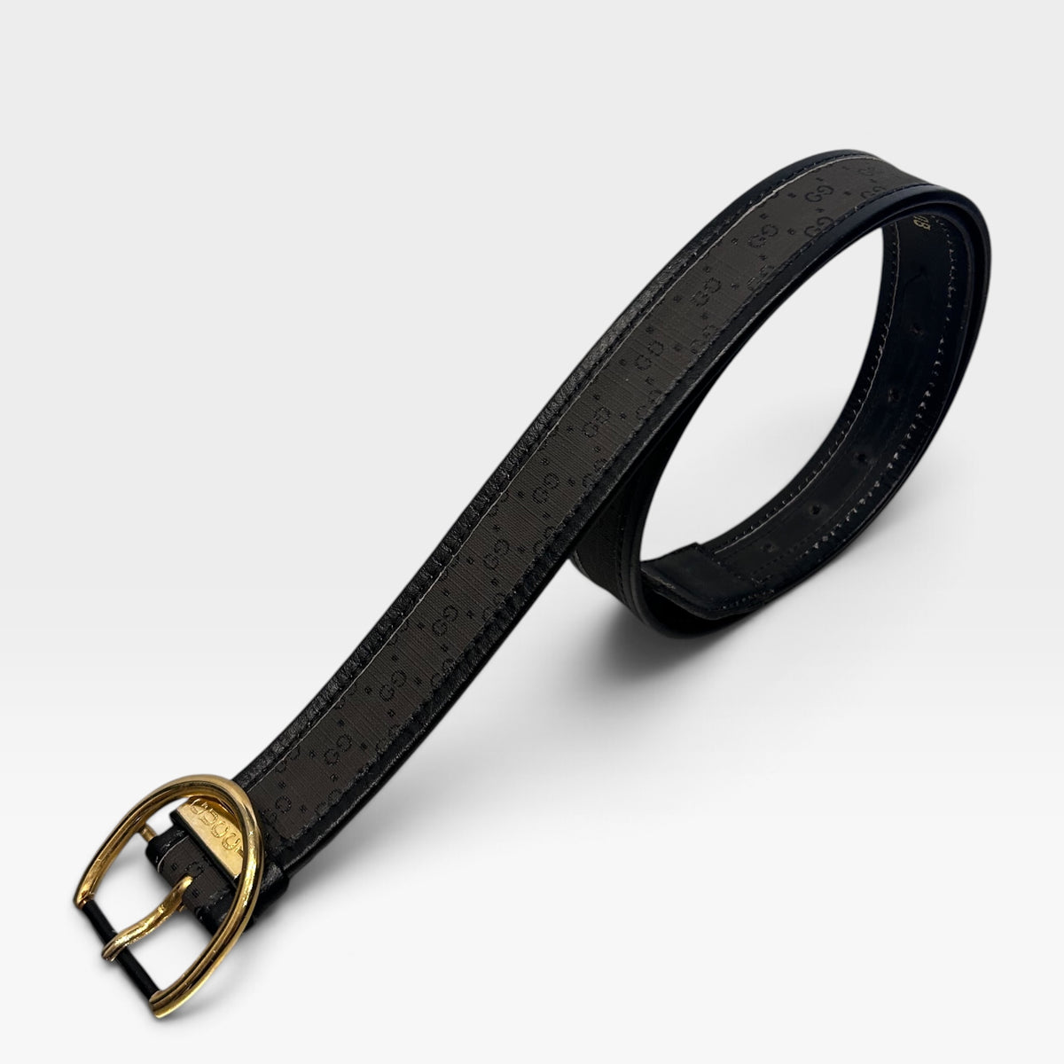 Vintage Gucci Black GG Monogram Belt | Late 1980s
