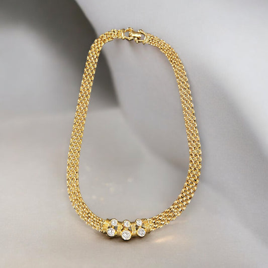 Vintage Multi-Strand Gold Plated Necklace