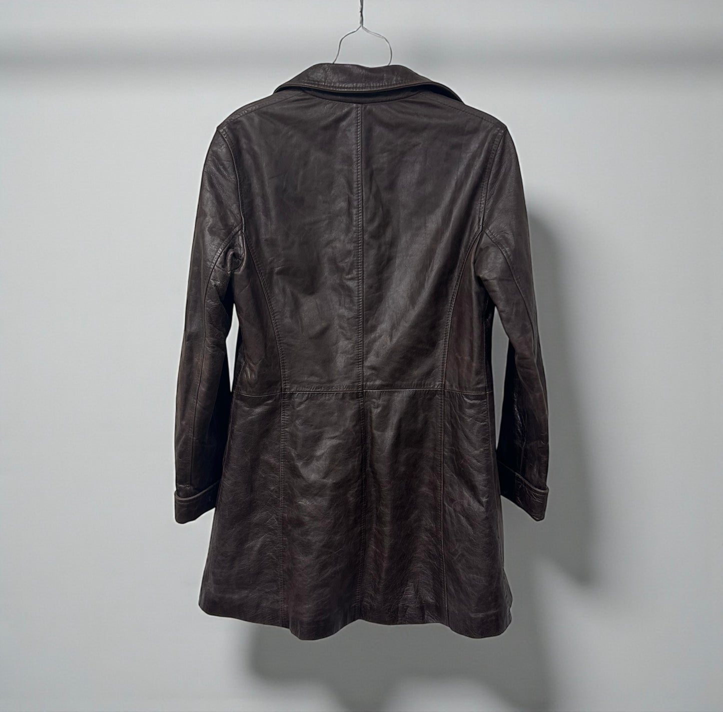 Vintage Brown Leather Coat| Early 2000’s