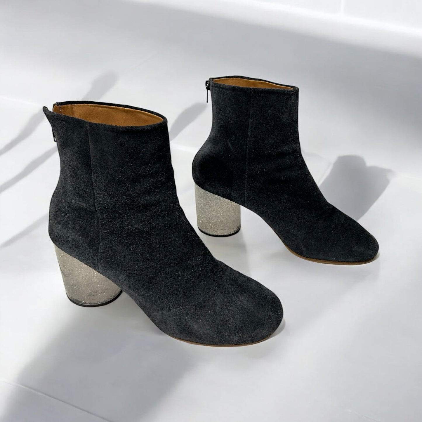 MM6 suede ankle boots