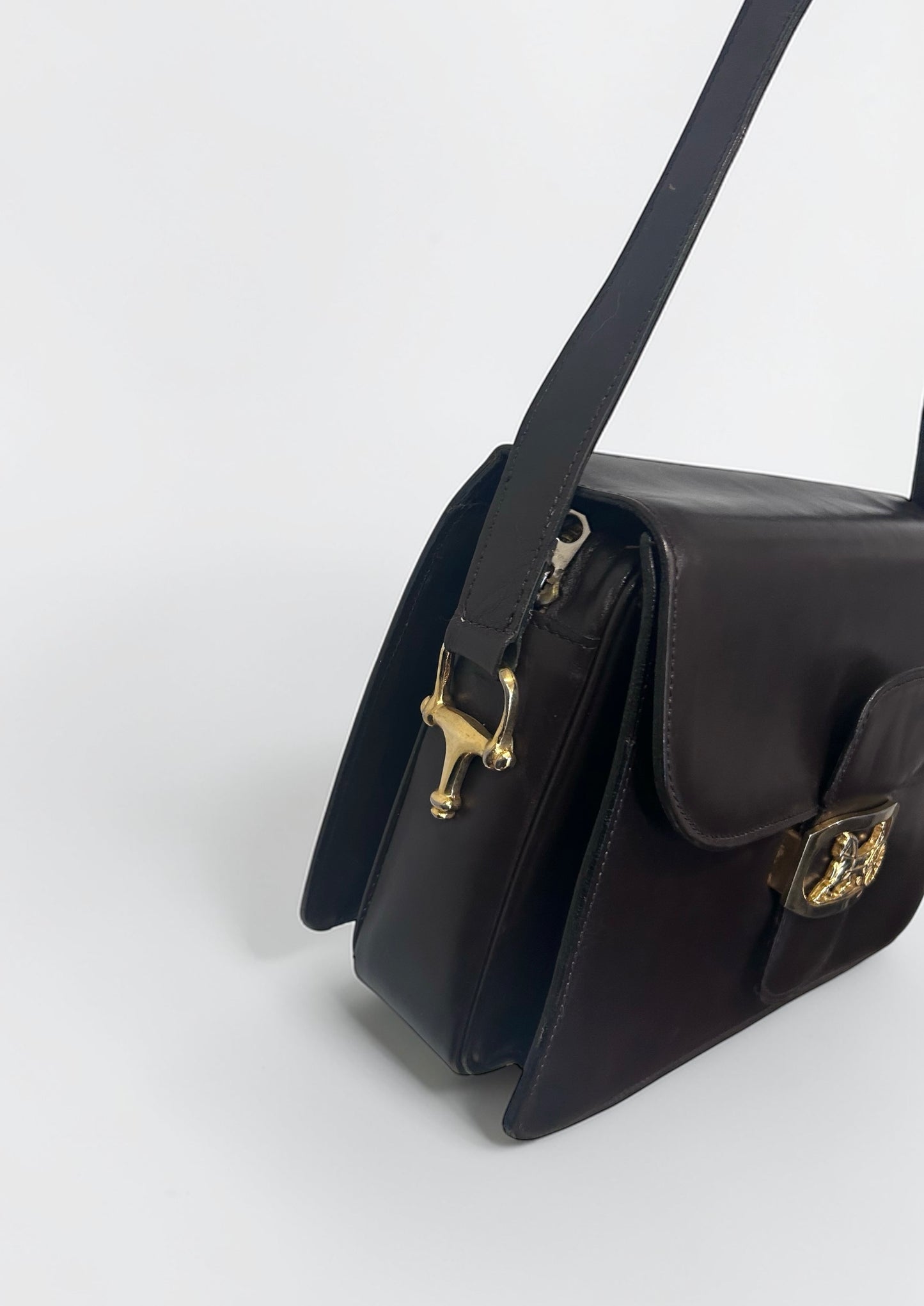 Vintage Celine Horse Carriage Leather Shoulder Bag|1970s