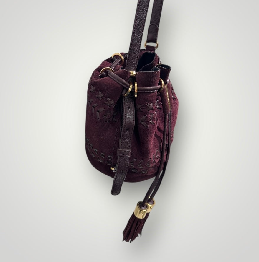See by Chloé Burgundy Suede Bucket Bag
