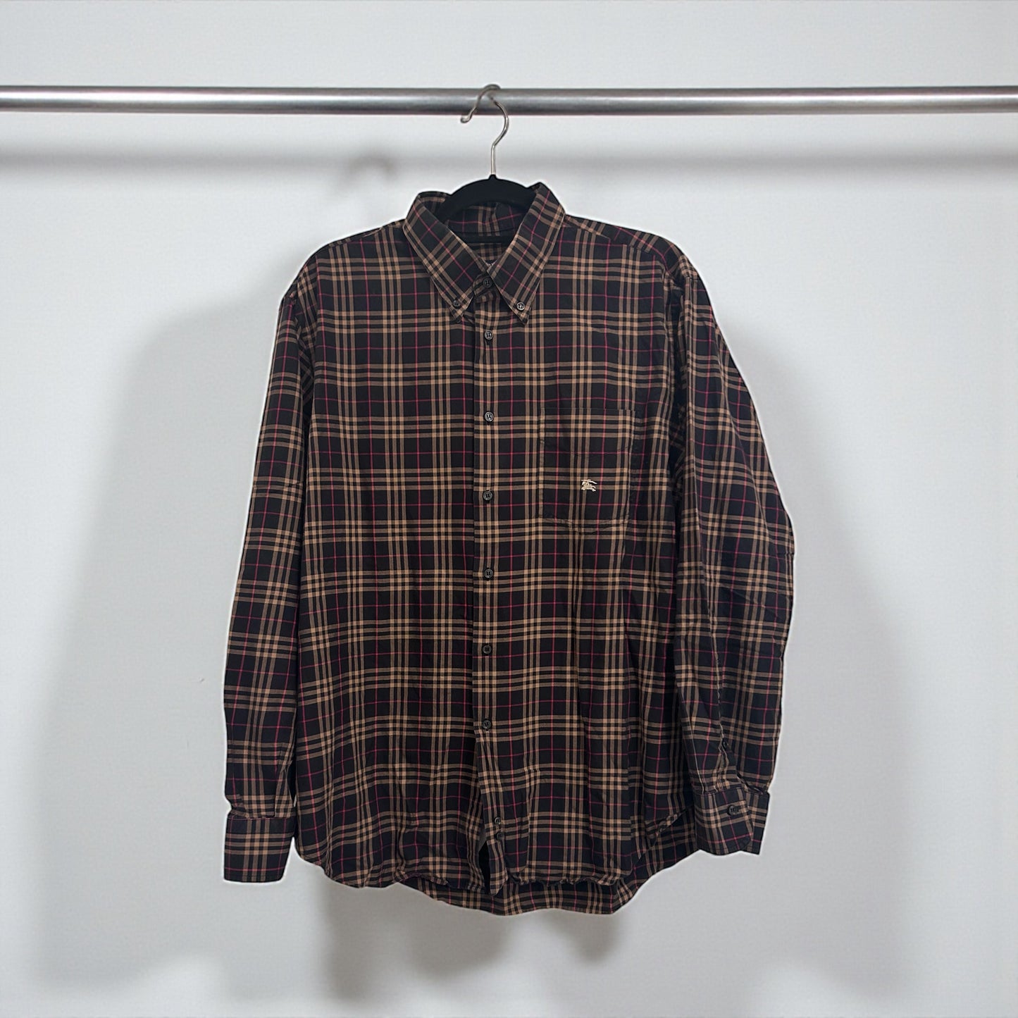 Vintage Burberry London Classic Plaid Cotton Shirt