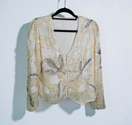Vintage Hand-Beaded Sequin Jacket