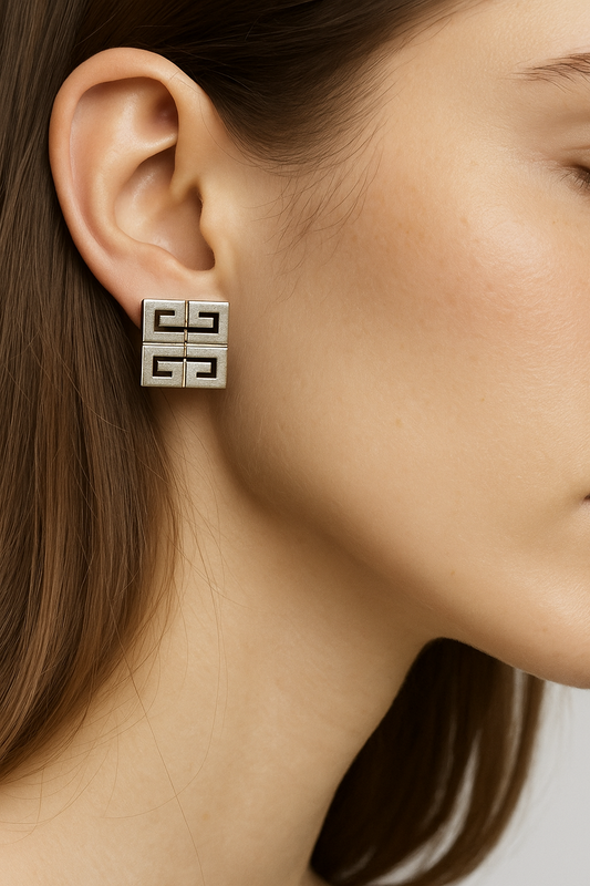 Vintage Givenchy Silver-Tone￼ Clip-On Earrings