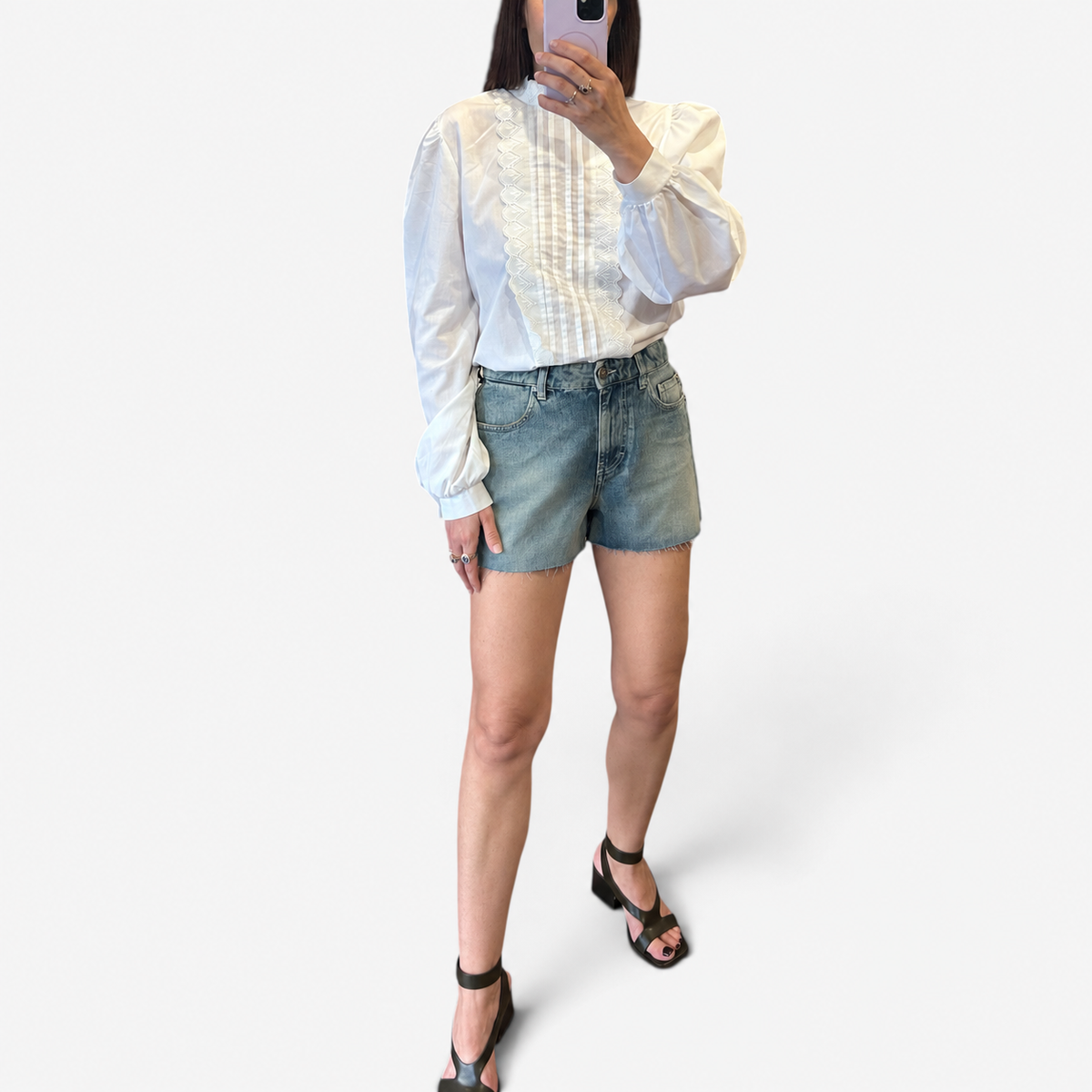 IRO Paris High-Waisted Denim Shorts