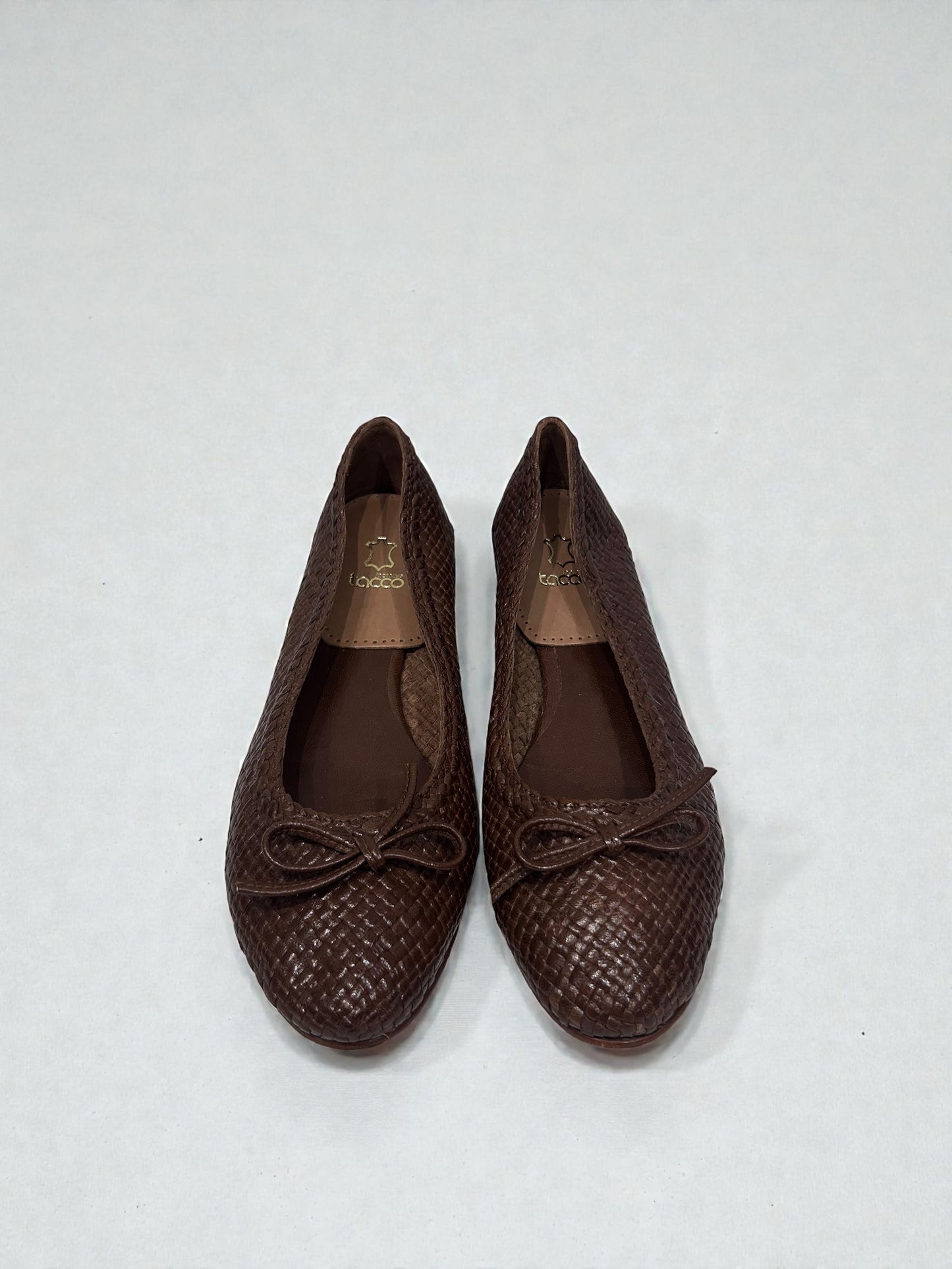 Brown Woven Leather Handmade Ballet Flats – Made in Italy