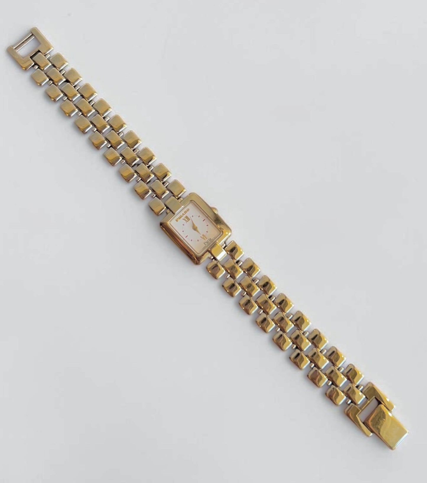Vintage Gold Plated Bracelet Watch by Pigaro Paris|1990s