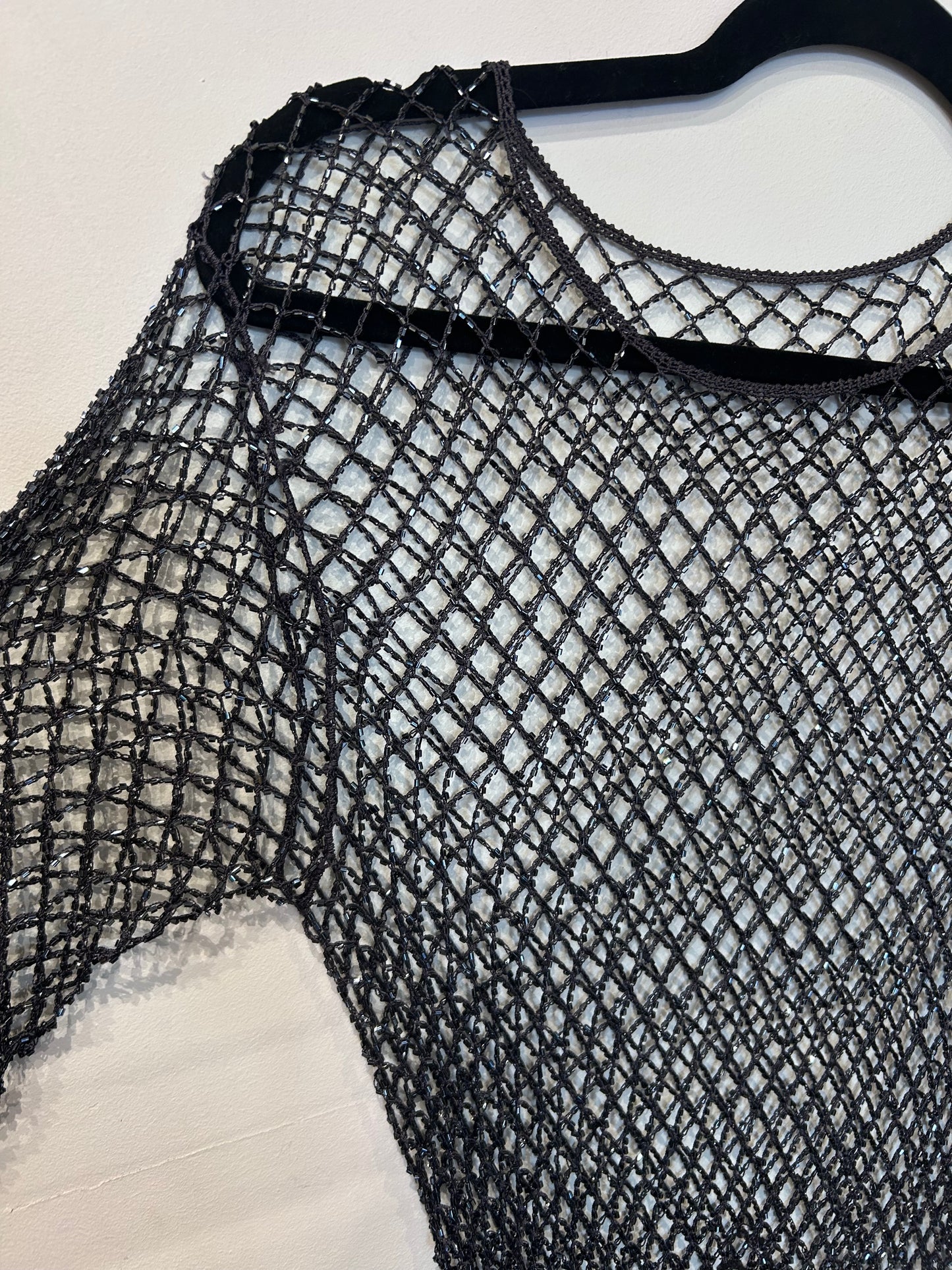 Vintage 90s Black Fishnet Top