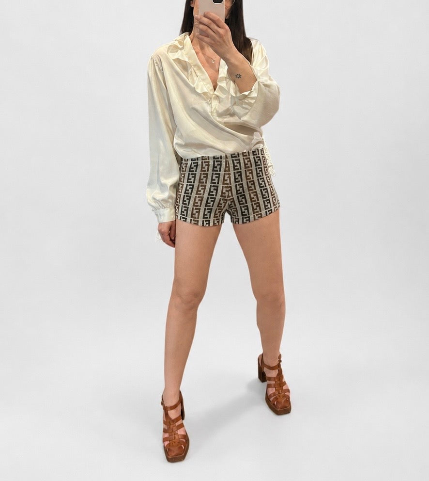 Vintage Fendi Zucca Knit Shorts |Late 90s -Early 2000s