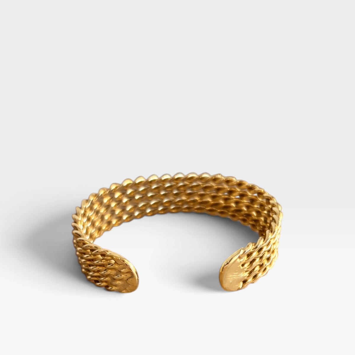 Vintage Gold-Tone Woven Cuff Bracelet | 1990s