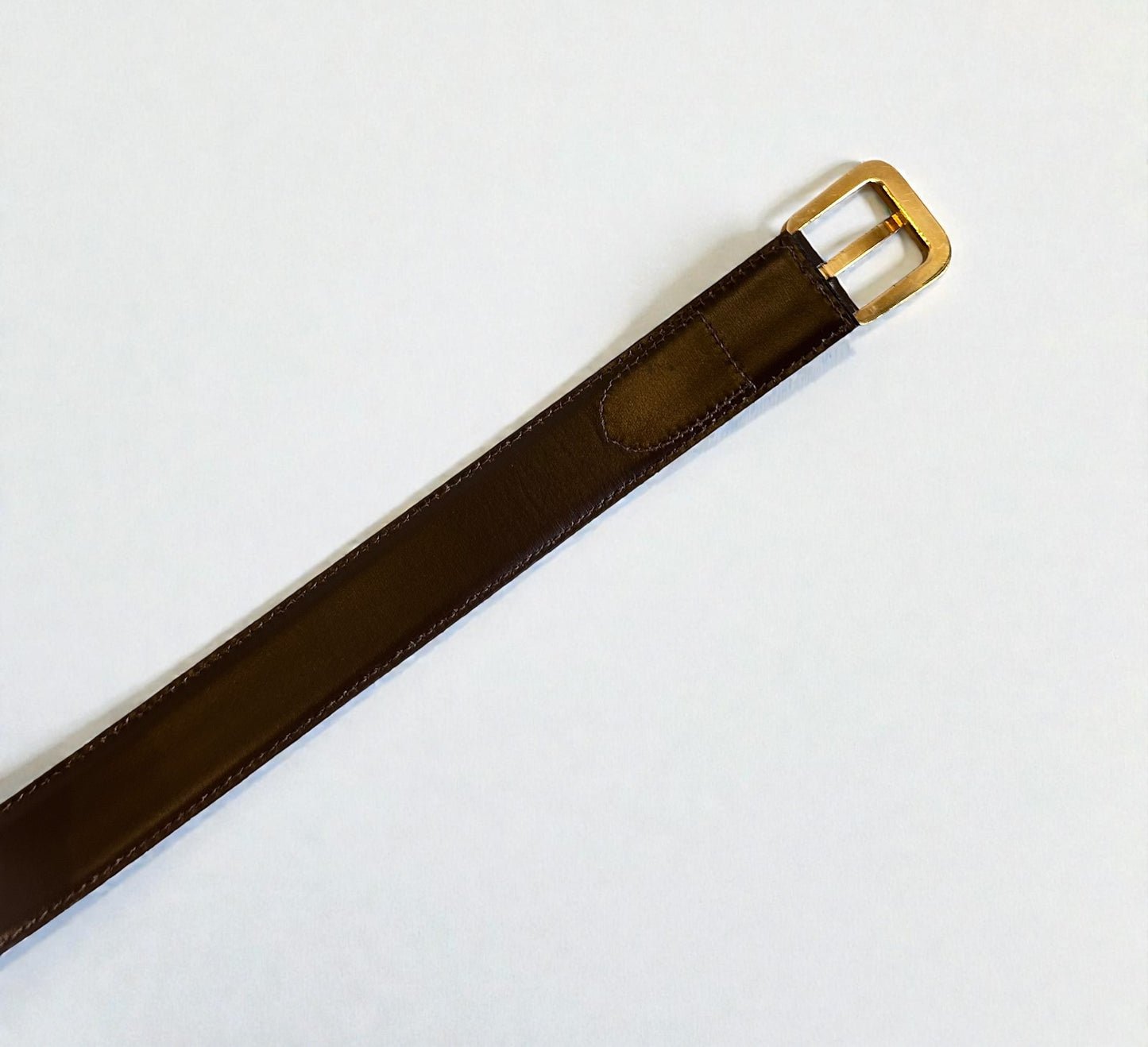 Vintage Celine Brown Leather Belt With Gold Tone Buckle | Late 1990s -Early 2000s
