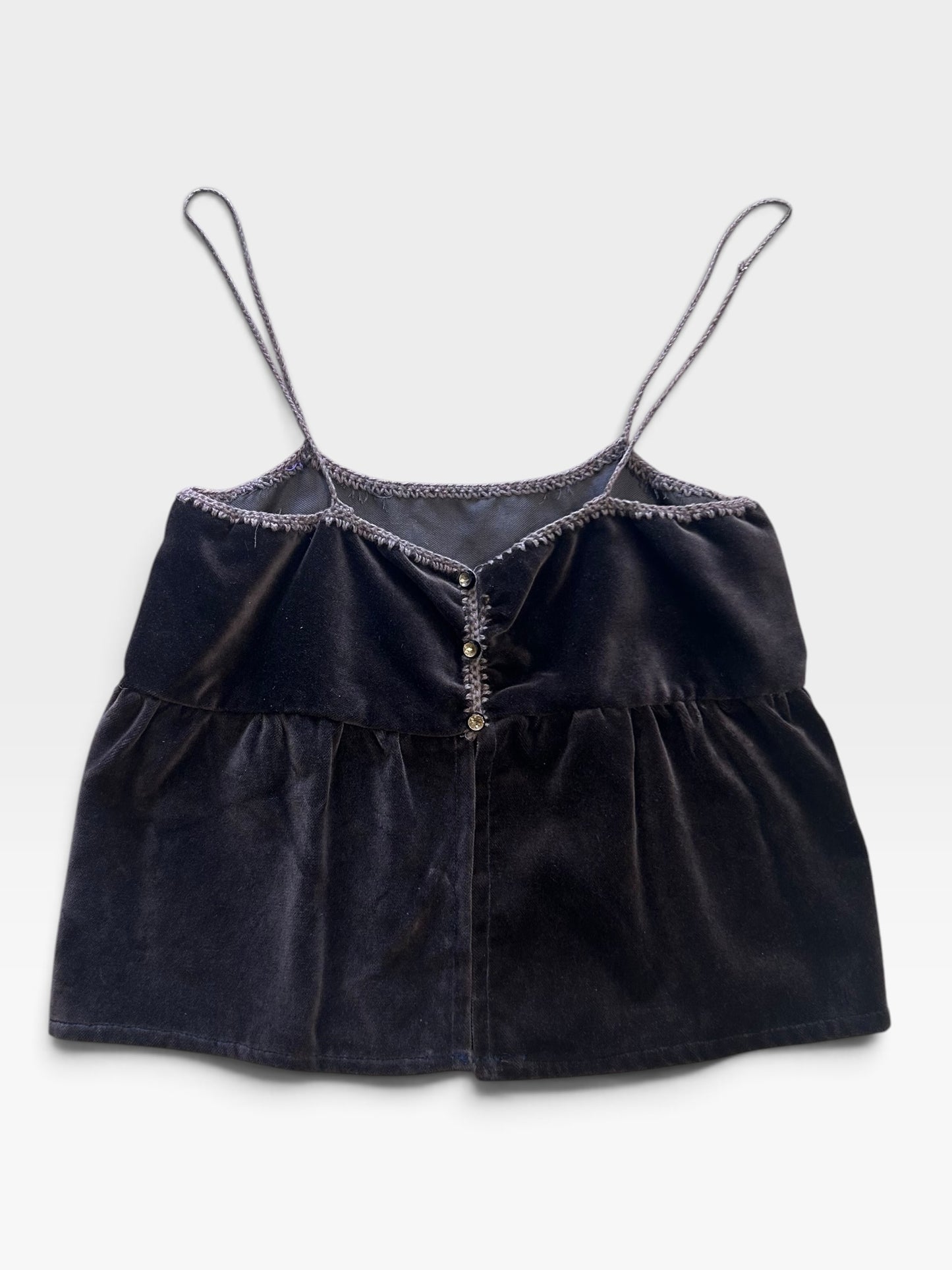 Vintage Velvet Embellished Camisole Top| 1990s