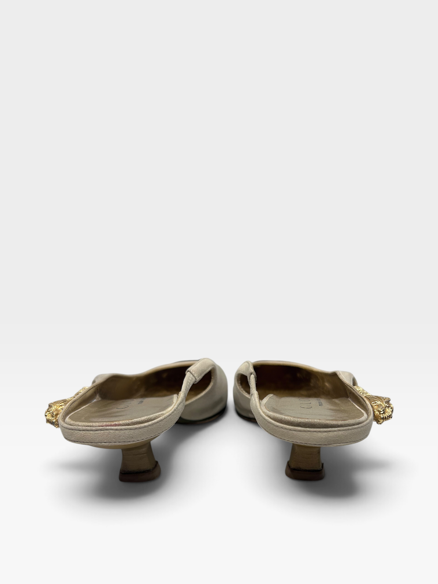 Vintage Gucci Snake Head Slingback Kitten Heels | Late 1990s
