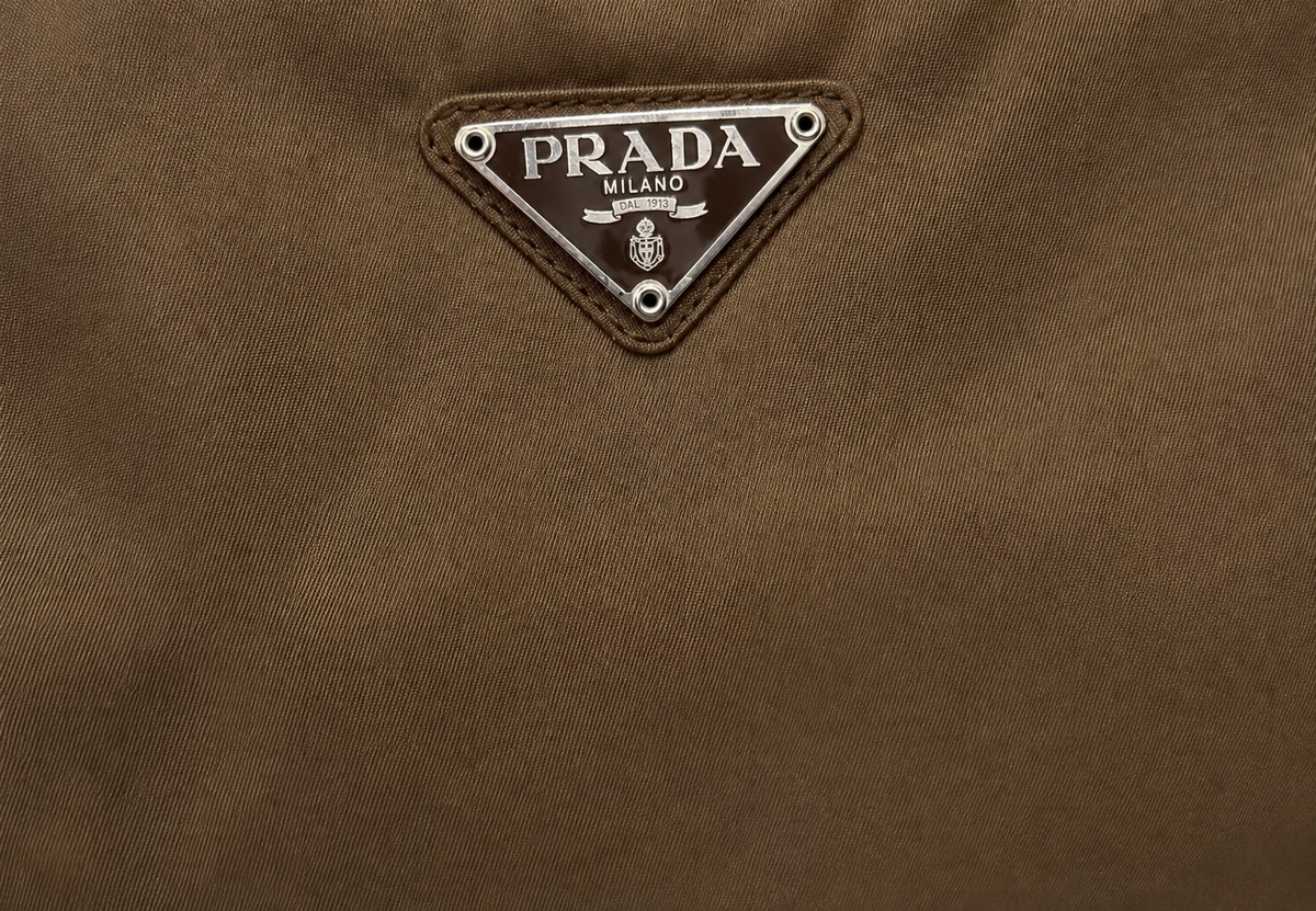 Vintage Prada Brown Nylon Tote Bag| Early 2000s