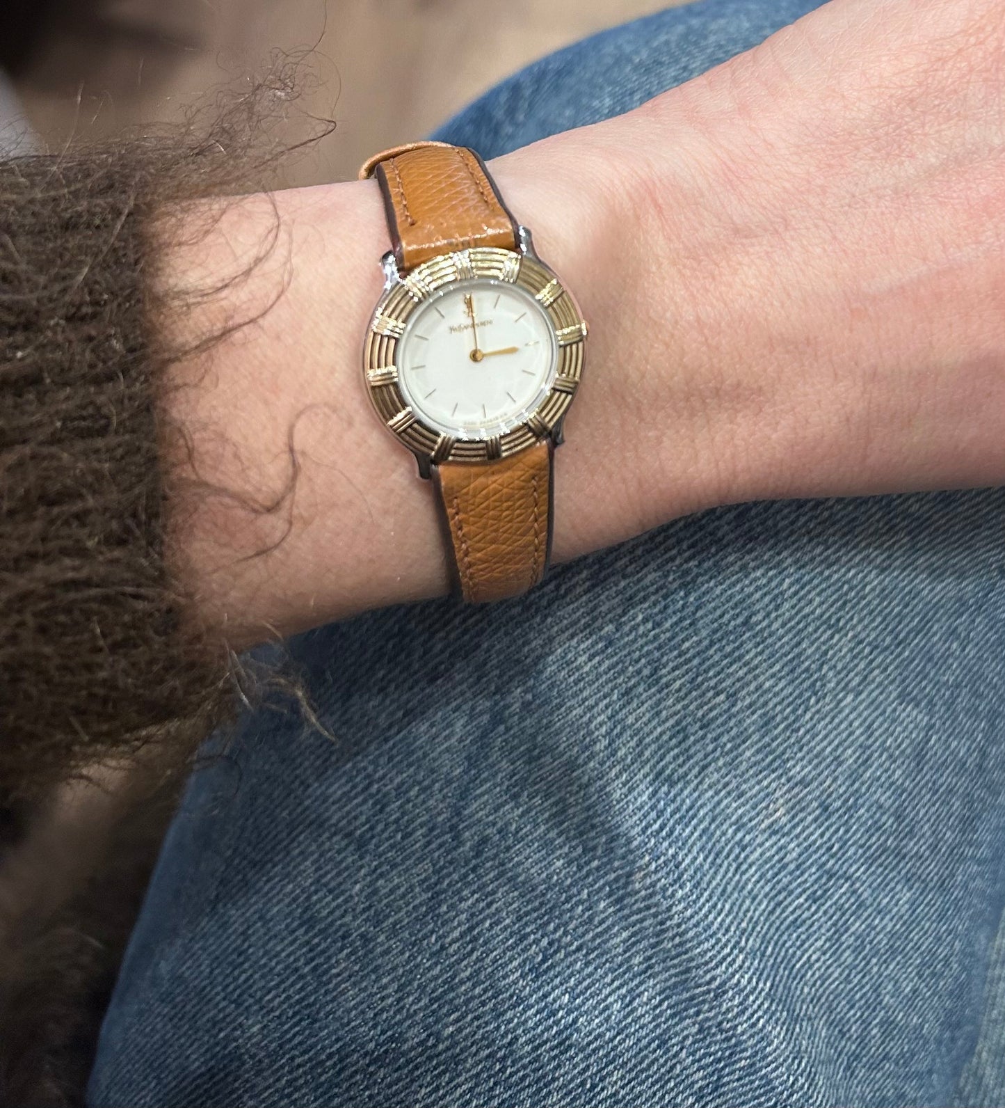 Vintage Yves Saint Laurent Two-Tone Round Watch|1990’s