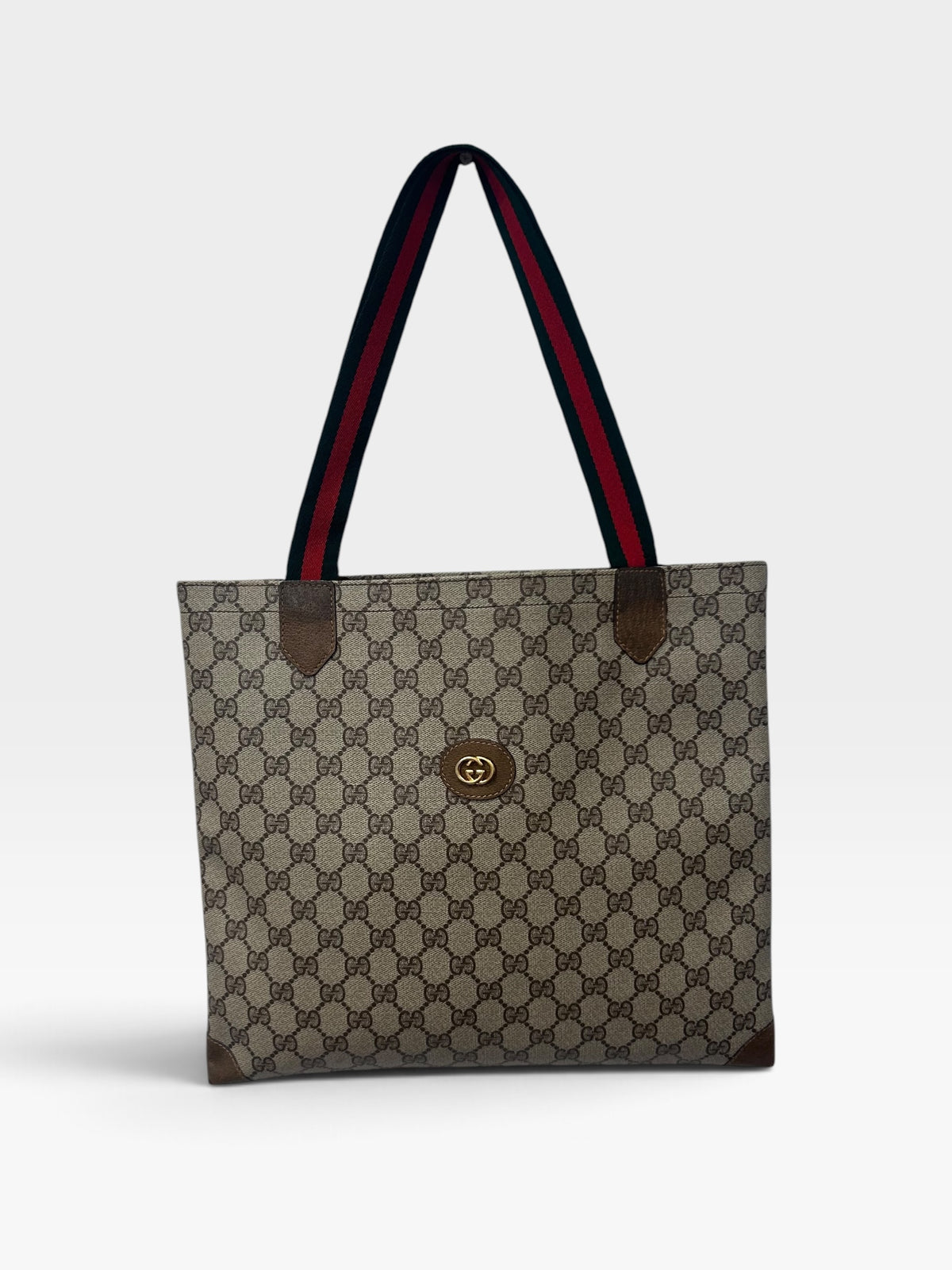 Vintage Gucci Web Stripe Tote Bag| Late 1980s