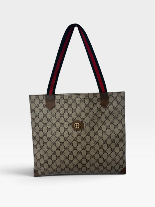 Vintage Gucci Web Stripe Tote Bag| Late 1980s