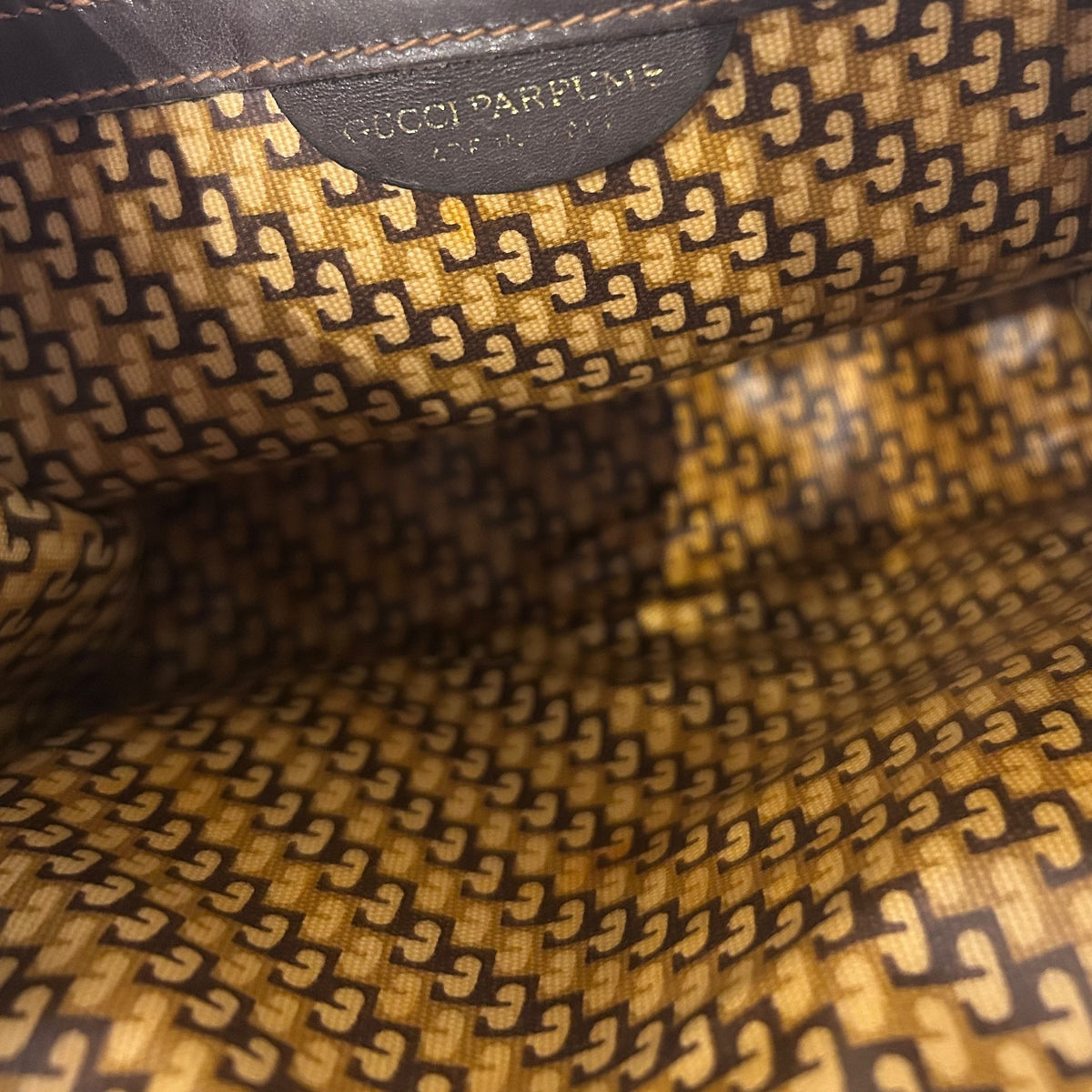 Vintage Gucci Parfums Brown Suede Clutch | Late 1970s