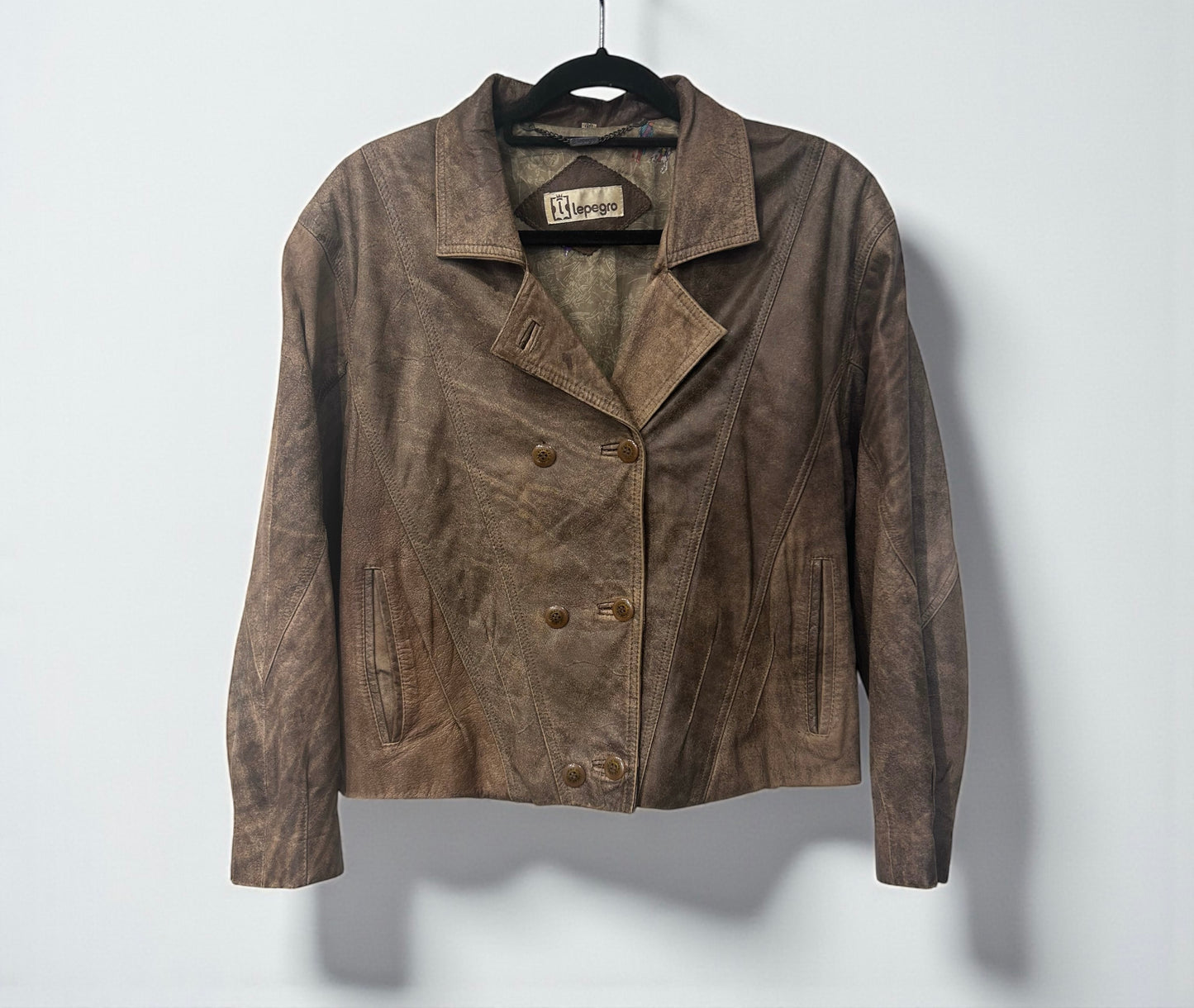 Vintage Brown Distressed Leather Jacket