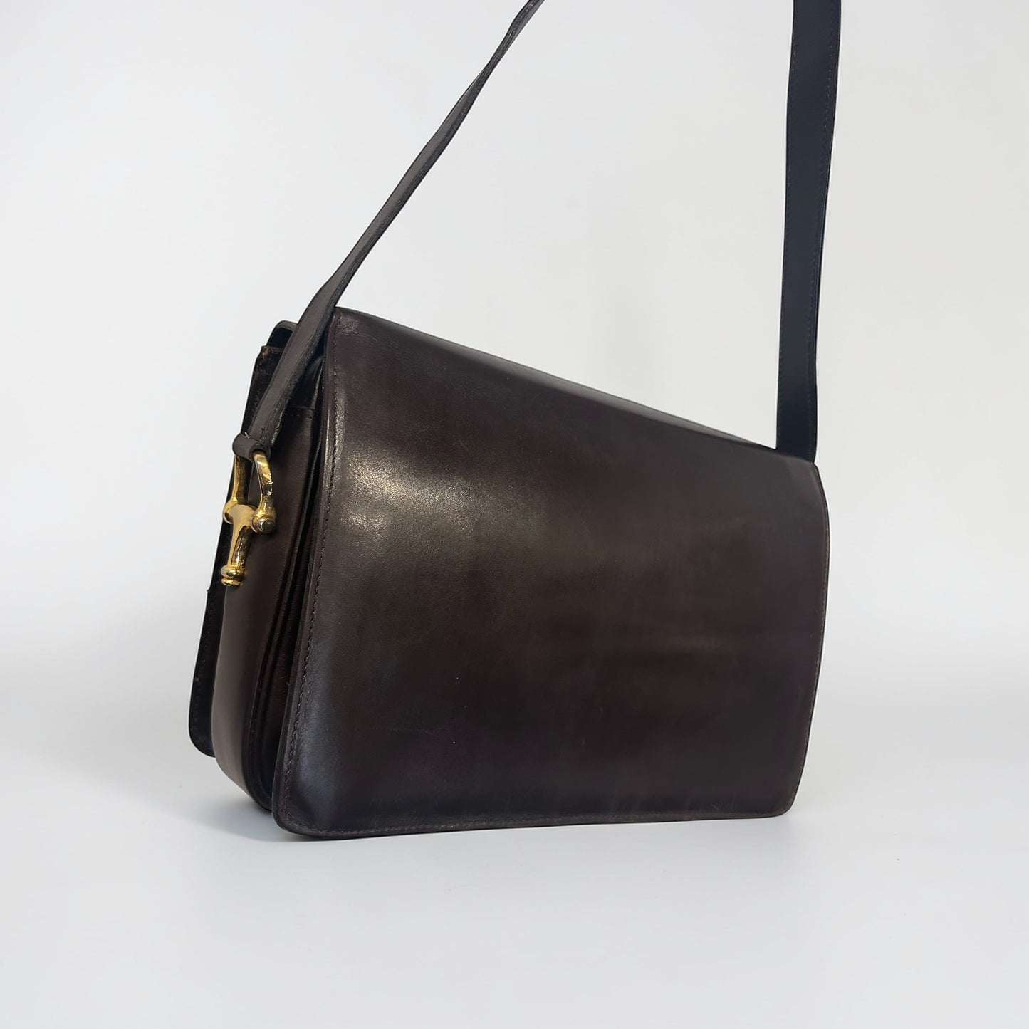 Vintage Celine Horse Carriage Leather Shoulder Bag|1970s