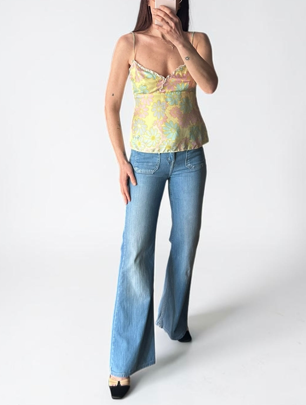 Vintage Miss Sixty Floral Silk Camisole Top |Early 2000s