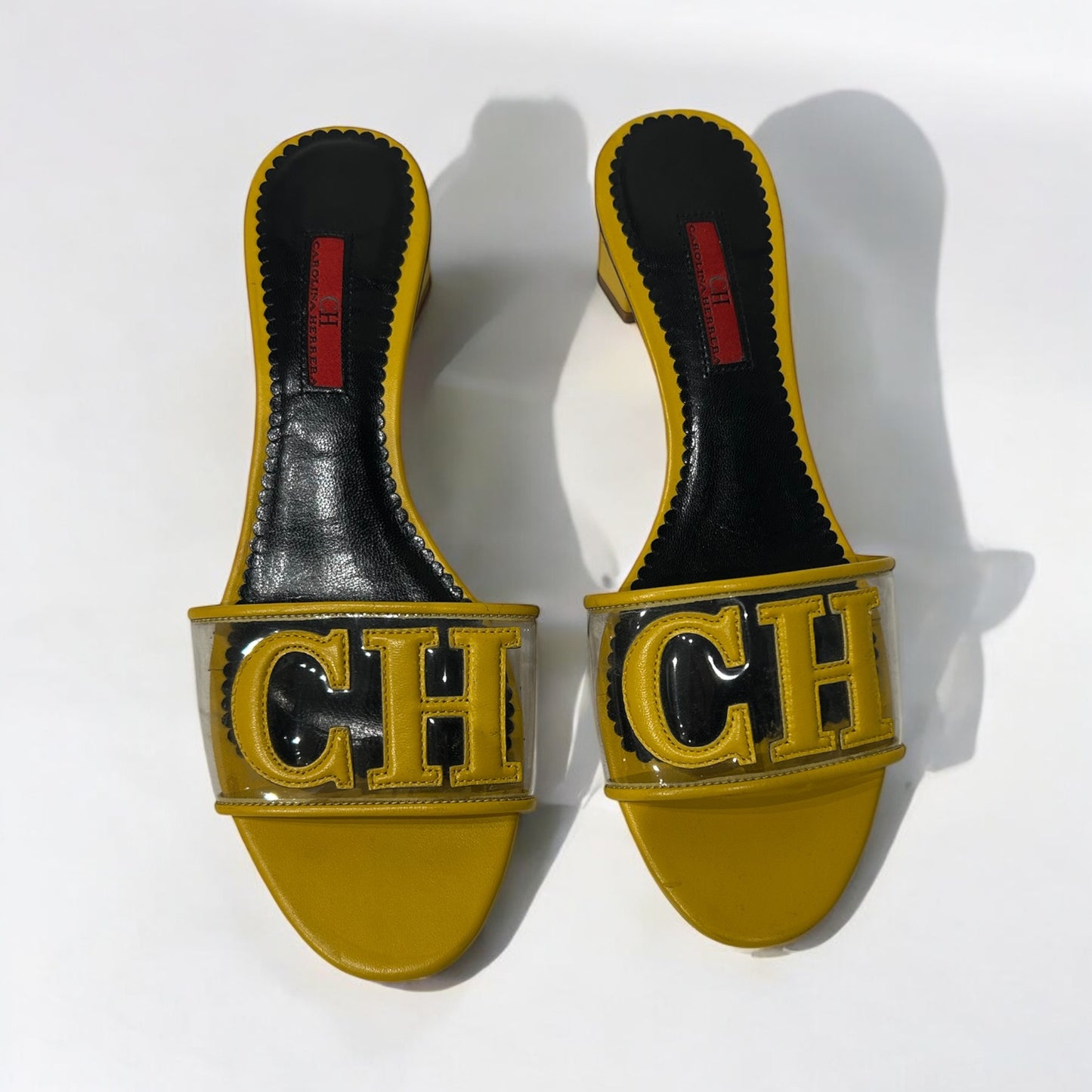 Carolina Herrera leather mules