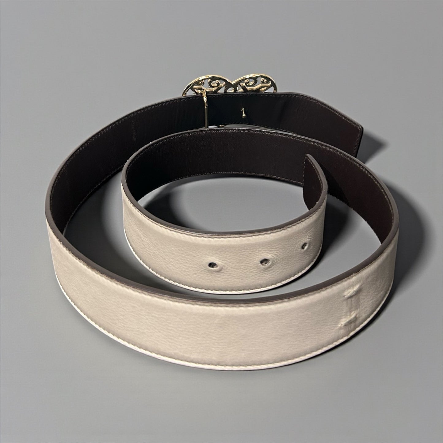 Yves Saint Laurent Reversible Heart Logo Belt, Early 2000s