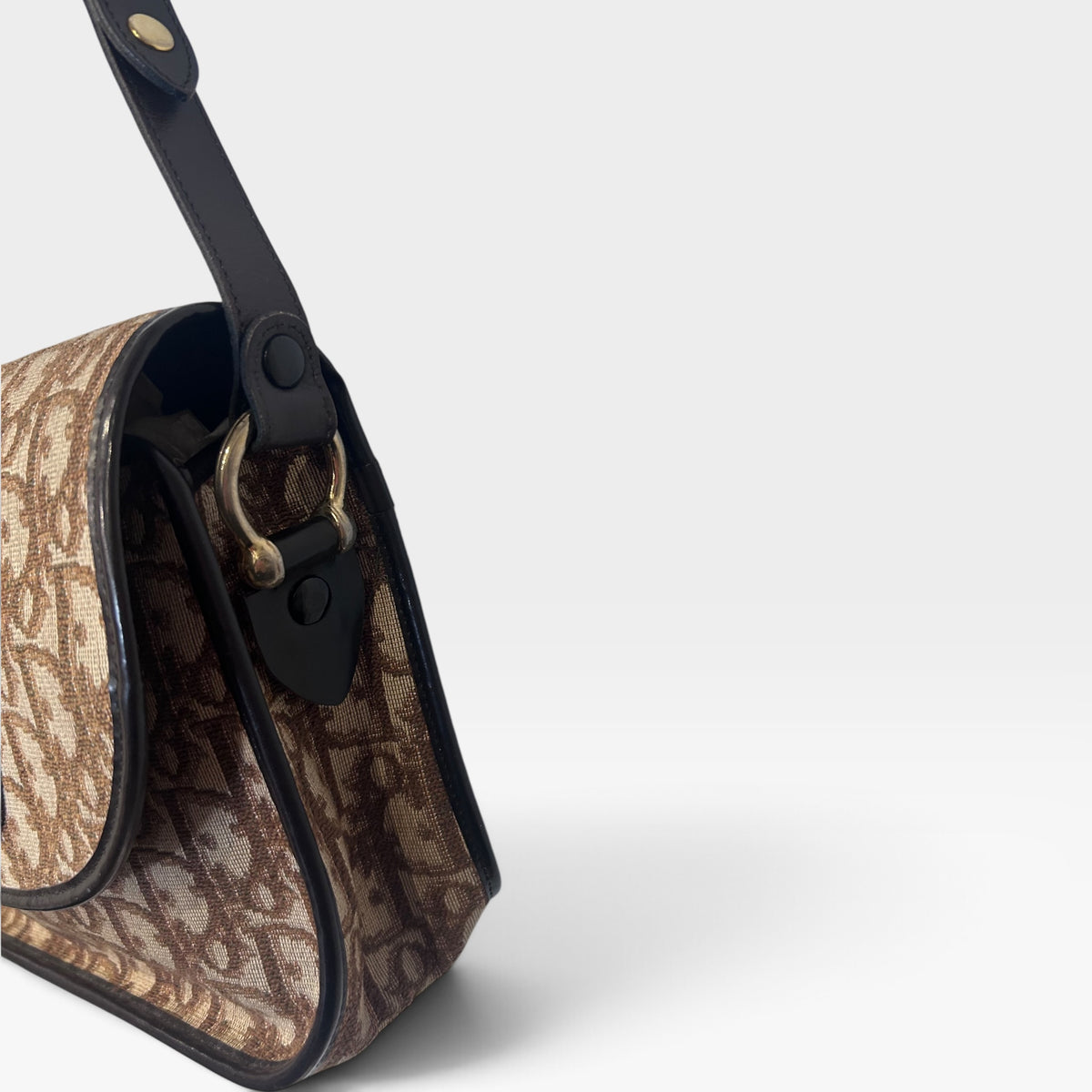 Vintage Christian Dior Oblique Shoulder Bag | Late 1970s-Early 1980s