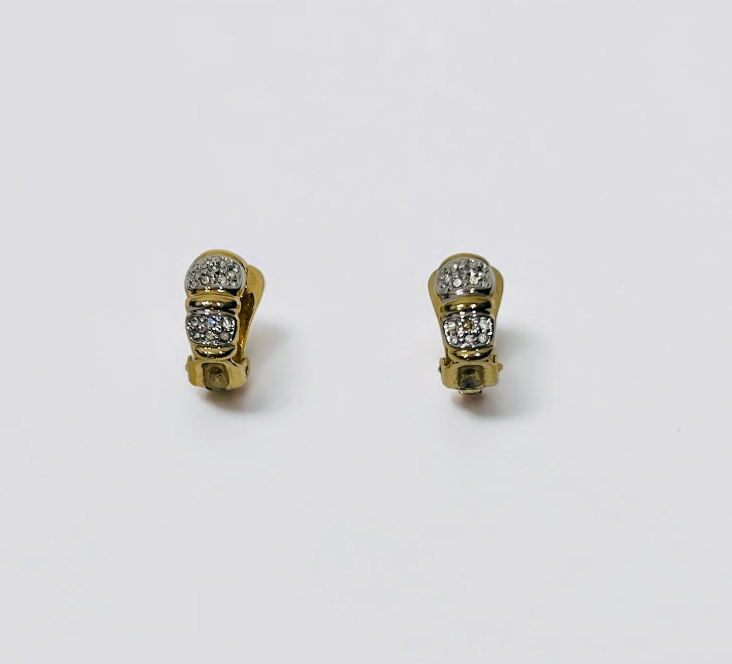 Vintage Gold-Tone Crystal Clip-On Earrings