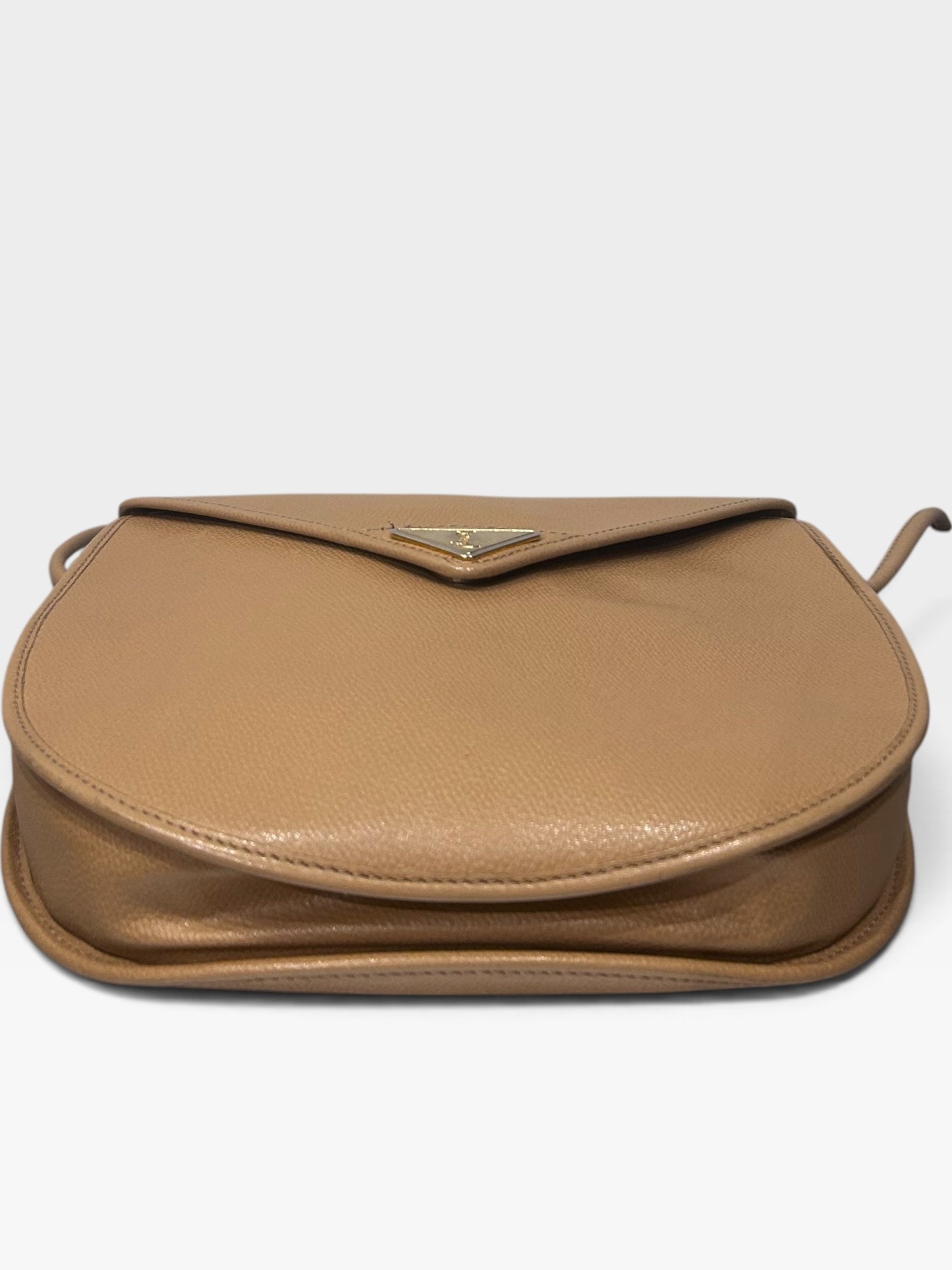 Vintage Yves Saint Laurent Beige Leather Crossbody Bag| 1990s