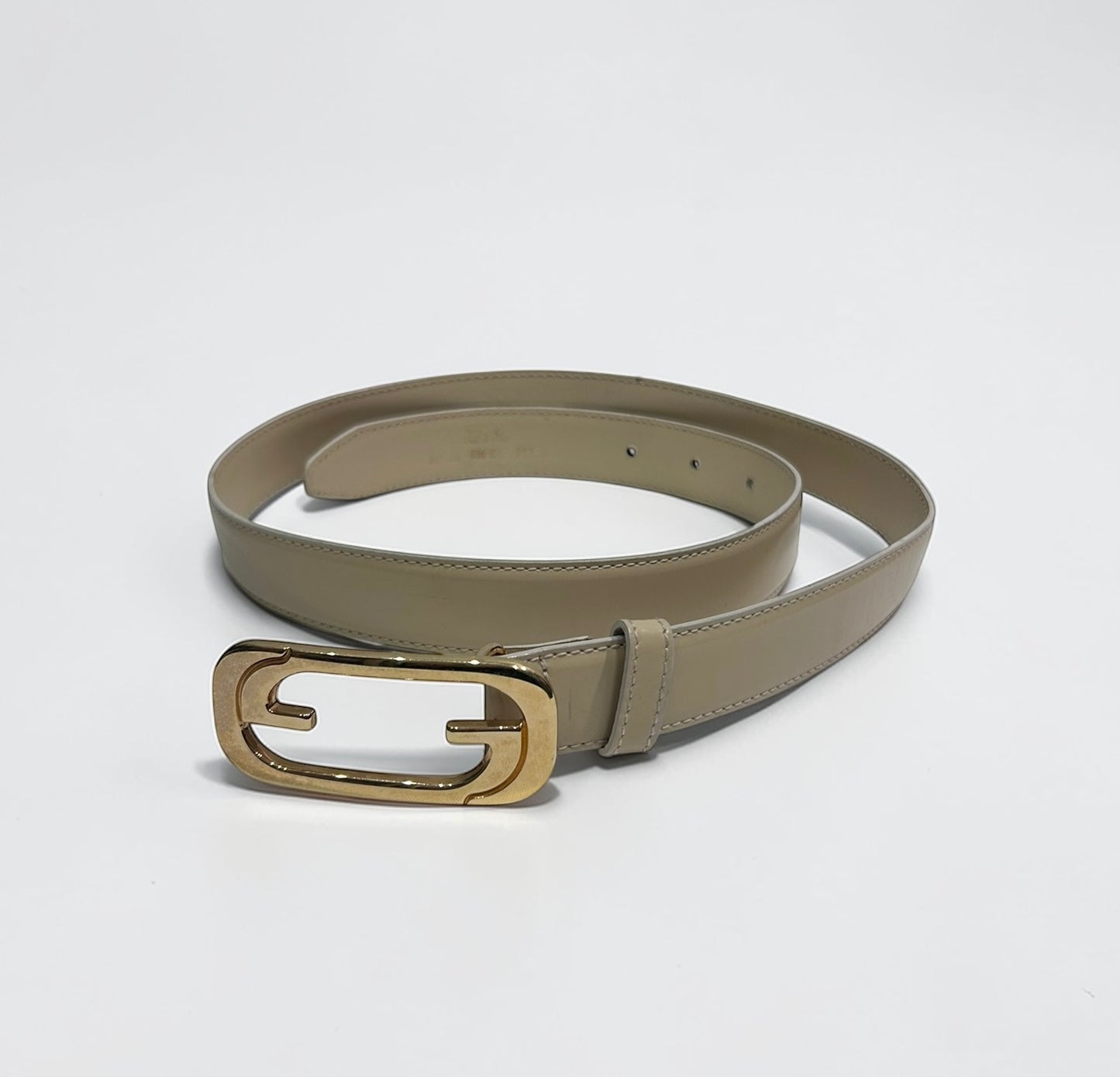 Vintage Gucci Interlocking Buckle Leather Belt| Late 1990