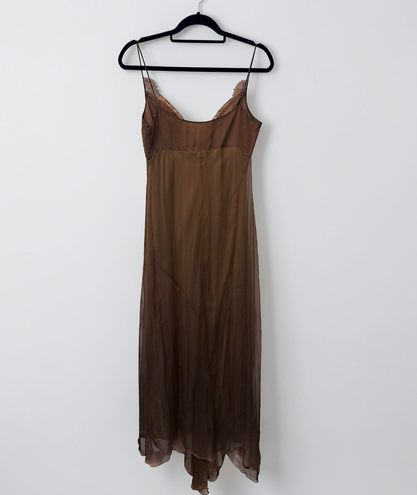 Vintage Lolita Lempicka Silk Lace Trim Maxi Slip Dress|Late 1990