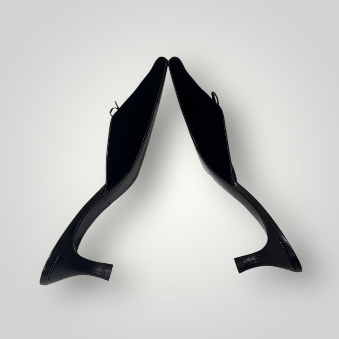 Vintage L.K. Bennett Chocolate Brown Velvet Mules